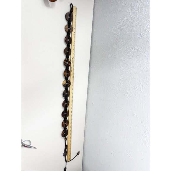 VTG Wooden Disc Beaded Elastic Belt 36\
